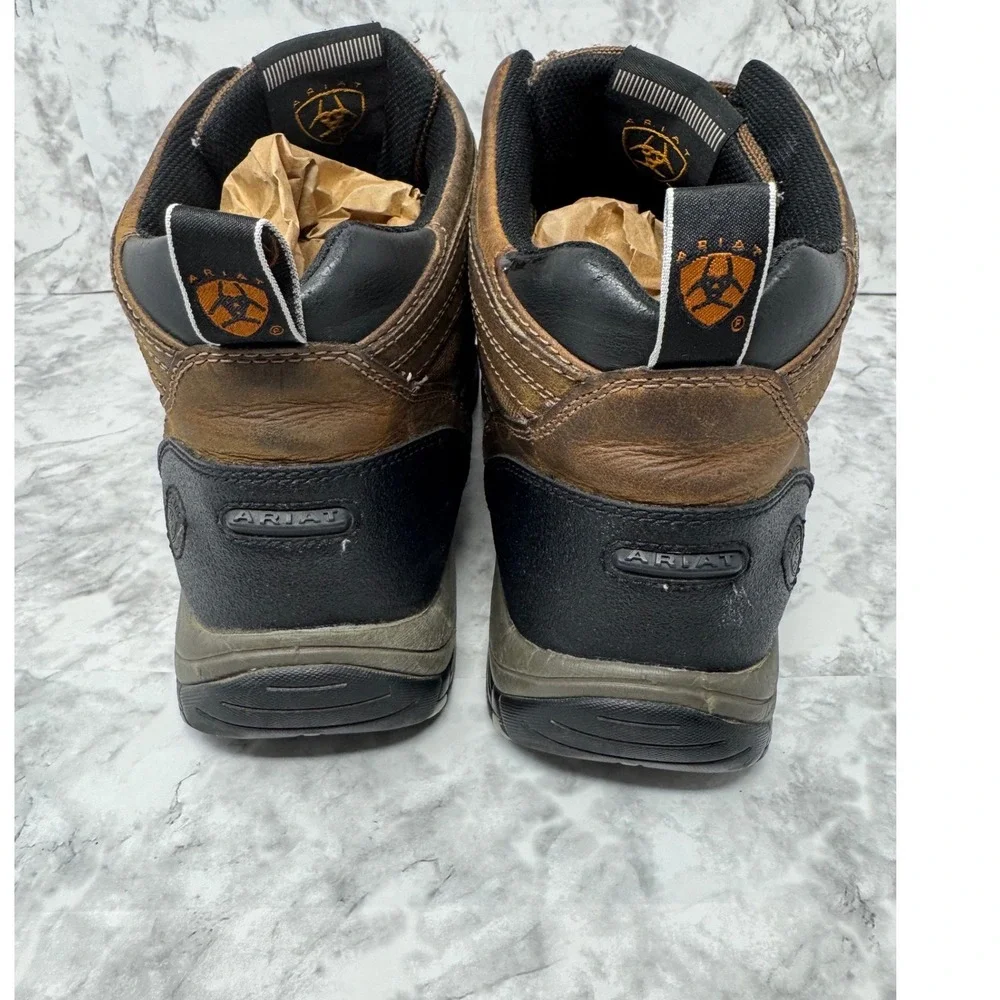 Ariat ATS Technology  Brown Leather‎ Work Boots Mid Top Lace Up Hiking Shoes 13D